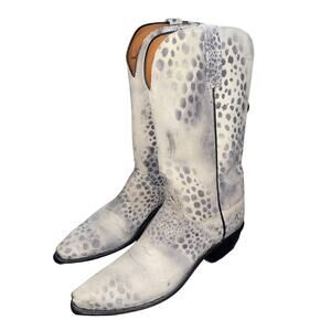 Lucchese Rare Cowgirl Western Cheetah Leather Boots Size 9 Cowboy Rodeo NWOB